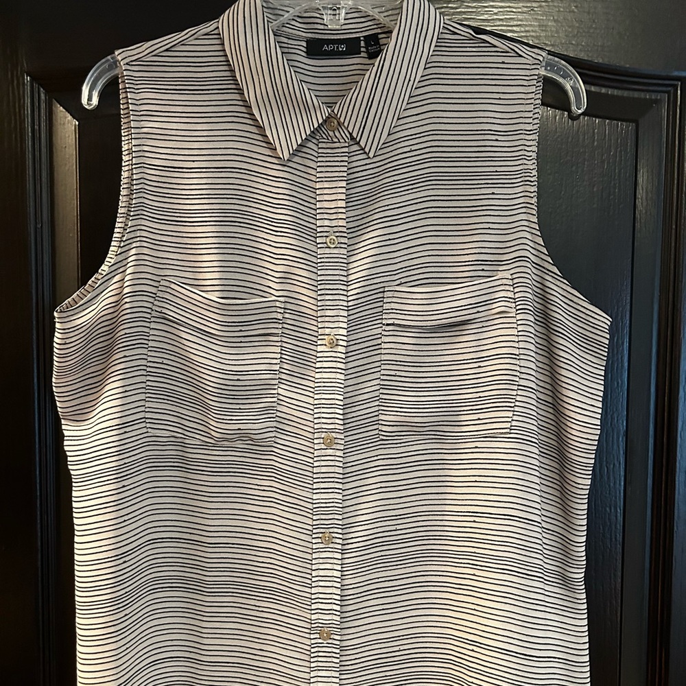 Apt. 9 Tan & Black Striped Button-Down Shirt